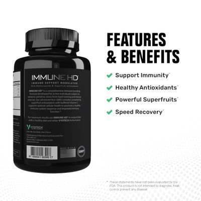 Vyotech Nutritionals Immune HD Support Supplement Elderberry, Echinacea, Vitamin C, D3, Zinc, Turmeric Superfruit Antioxidants Immune Health Wellness Formula 60 Capsules