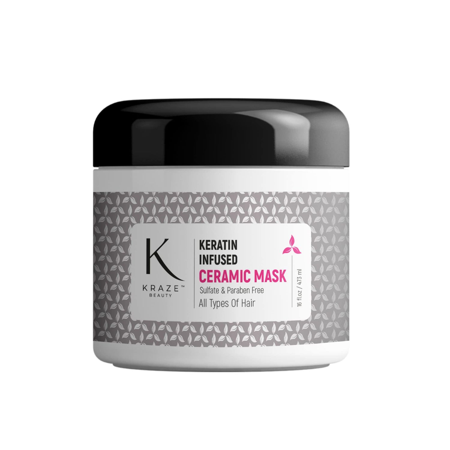 Kraze Beauty Ceramic Keratin Hair Mask - Hydrating Keratin Hair Treatment for Dry, Damaged Hair and Split Ends - Deep Conditioning Hair Mask Repair - 16 Fl.Oz