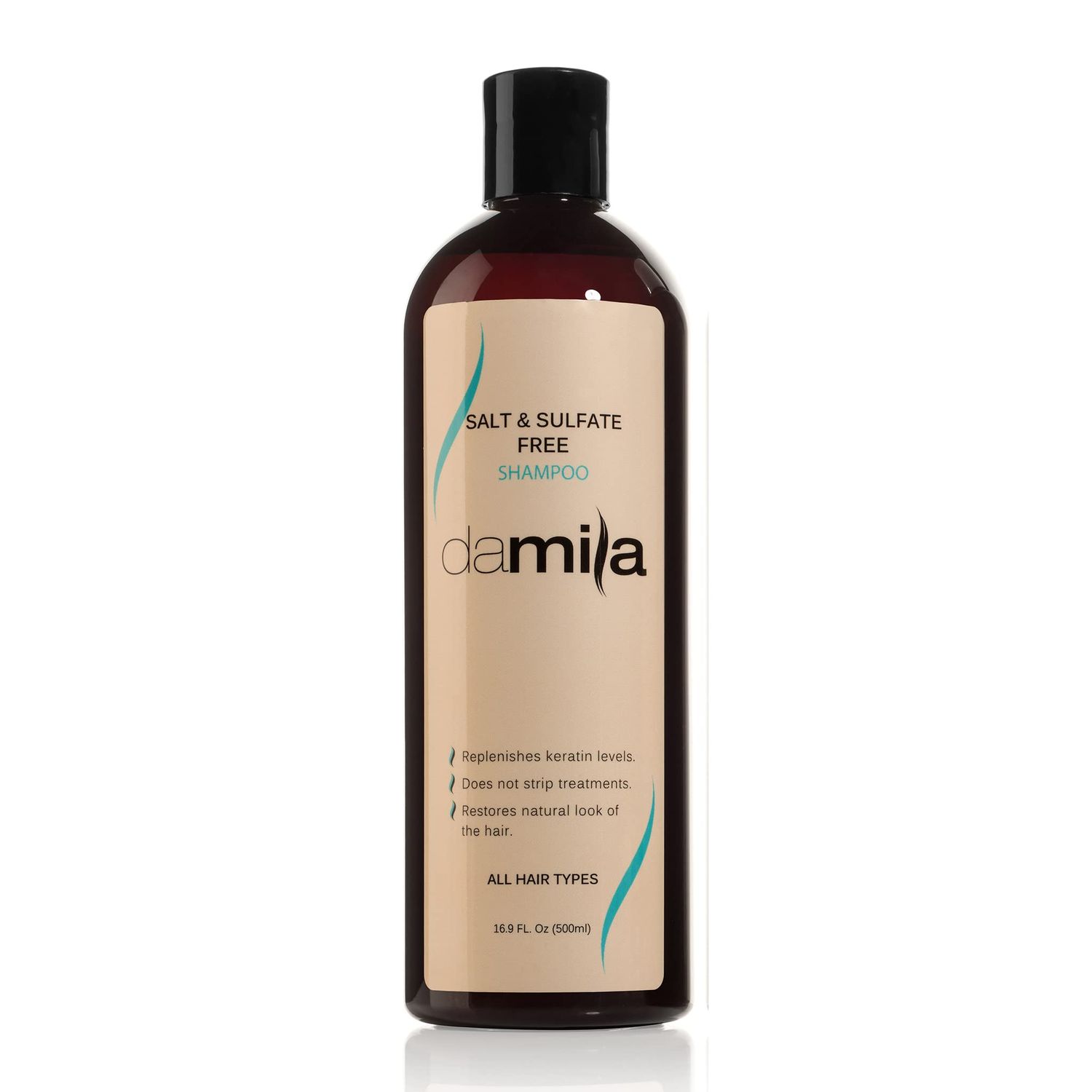 damila Salt Sulfate Free Shampoo for Keratin and Color Treated Hair - Perfect for Damaged, Frizzy, Curly or Dry Hair (16.9 Fl Oz)