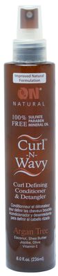 On Natural On Curl Wavy Curl Defining Conditioner Detangler, Argan Tree, 8oz, 8 Oz