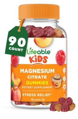 Lifeable Magnesium Gummies for Kids 170mg Elemental Magnesium from 1,420mg Magnesium Citrate Great Tasting Kids Magnesium Supplement Muscle Support and Stress Relief Chewable 90 Gummies