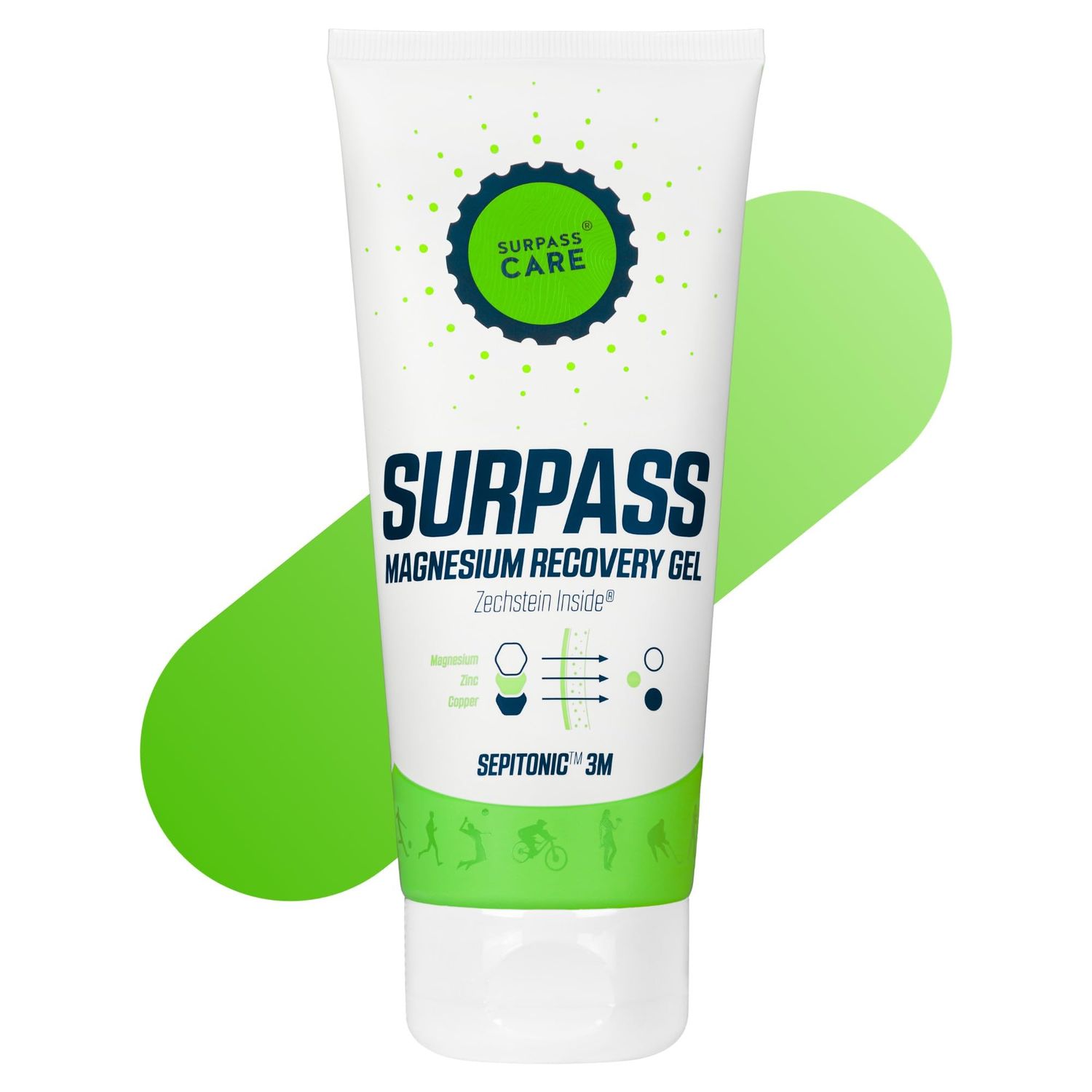 Surpass Professional Magnesium Menthol Gel for Athletes Muscle Cooling Effect Boosts Post-Activity Recovery Performance Helps Prevent Cramps High-Absorption Topical Magnesium (6.76oz)