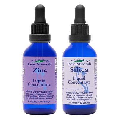 Eidon Ionic Minerals Liquid Silica Zinc Drops, 2 Fl Oz, Immune Health, Skin Care, All-Natural Ingredients, No Artificial Colors or Preservatives