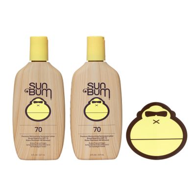Sun Bum Original SPF 70 Sunscreen Lotion Vegan and Reef Friendly (Octinoxate Oxybenzone Free) Broad Spectrum Moisturizing UVAUVB Sunscreen with Vitamin E 8 oz (Pack of 2)