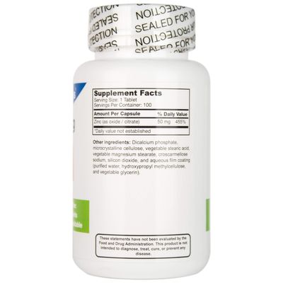 DrFormulas Zinc for Acne 50mg Supplement with Chelated Zinc Oxide Citrate, 100 Day Supply (Tablets Not Lozenges, Gluconate, or Picolinate)