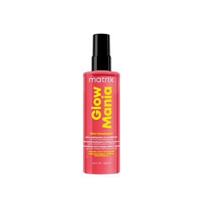 Matrix Glow Mania Glow Gatekeeper Glow Sealing Leave In Conditioner - Heat Protects and Adds Shine, Glycolic Acid Rosehip Oil, For Dull Color-Treated Hair, 8.5 Fl Oz
