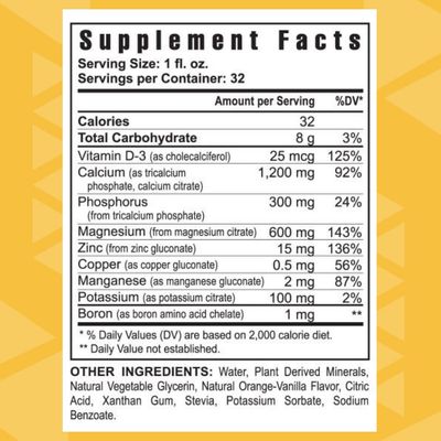 Youngevity Cal Toddy - Calcium (Citrate, Phosphate) Magnesium 1,200mg600mg-Vitamins D-3, Zinc, Copper, Potassium, Boron and 70 Trace Mineral Cofactors - Supports Bone Health-32 Fl Oz (Pack of1)