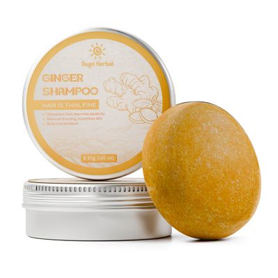 DEGO HERBAL Ginger Shampoo Bar for Thin Hair 1.92 Oz Balance Moisture, Nourish Skin