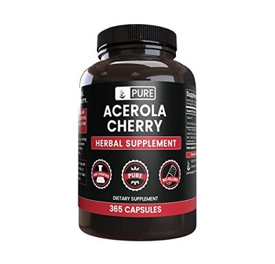 PURE ORIGINAL INGREDIENTS Acerola Cherry (365 Capsules) No Magnesium Or Rice Fillers, Always Pure, Lab Verified