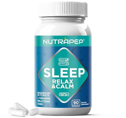 Magnesium Glycinate Melatonin L-Theanine GABA Supplement - Rest Relax Nighttime Bedtime Support Capsules for Men Women - Vegan Sugar-Free Gluten Free