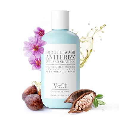 VoC Haircare - Natural Smooth Shampoo - Wash Anti-Frizz, Curl Defining, Shine Enhancing, Non-Toxic, Cruelty-Free, Vegan Haircare with Aloe Seed Oil, Buriti Oil, Mallow Flower (8.5 oz 250 ml)
