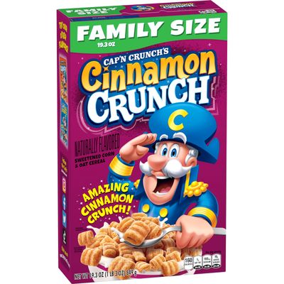 Cap&#39;n Crunch Breakfast Cereal, Cinnamon Crunch, 19.3oz Family Size Box