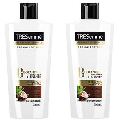 Tresemme Botanique Nourish Replenish Conditioner, Coconut Oil and Aloe Vera - 24 Fl Oz 700 mL x 2 Pack
