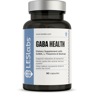 LES Labs GABA Health - Calm Mind Relaxation, Stress Relief, Neurotransmitter Support Deep Sleep - GABA, Taurine, Passionflower, Skullcap, L-Theanine Magnesium - Non-GMO Supplement - 90 Capsules