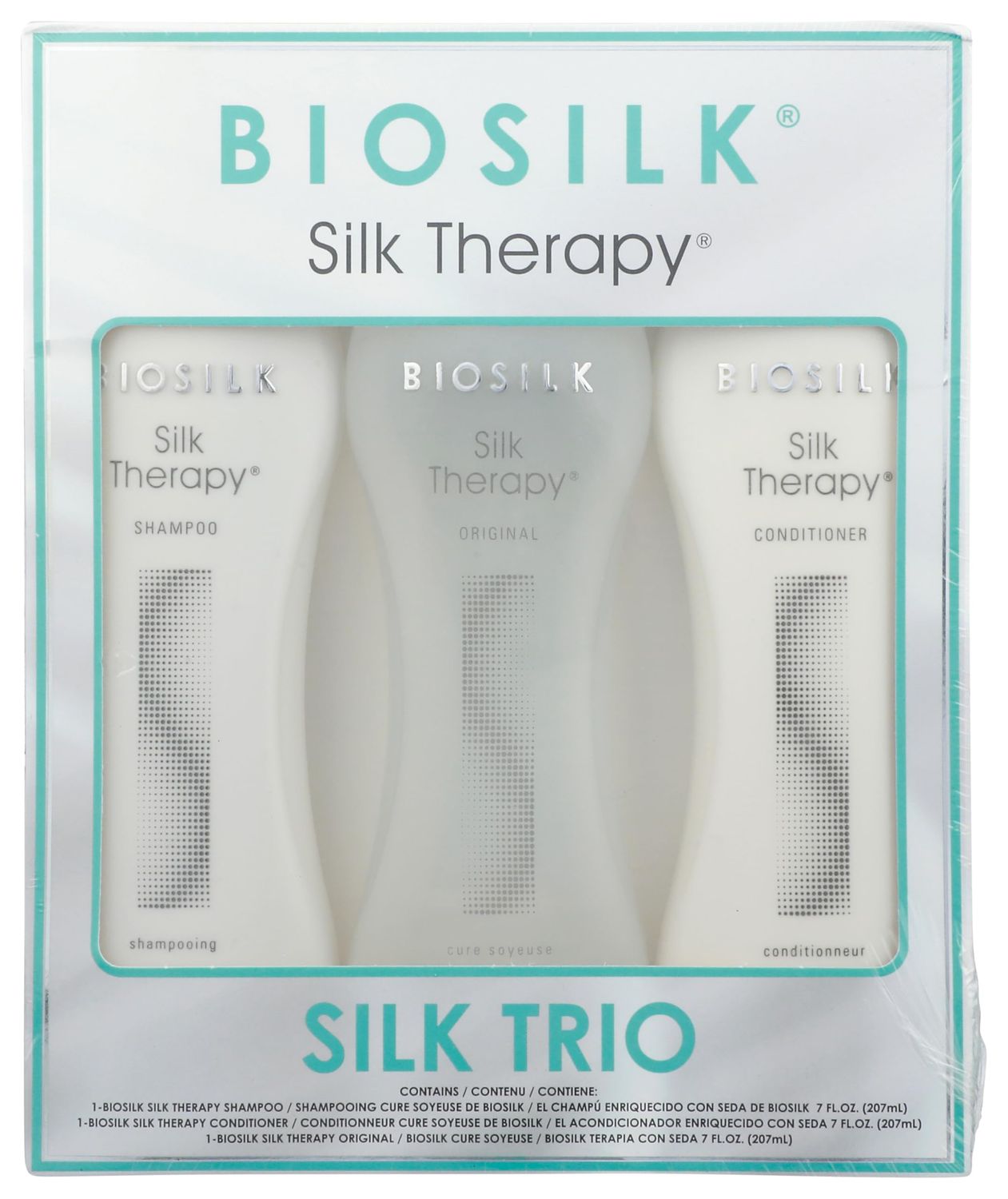 Biosilk Silk Therapy Trio Unisex 7 oz Silk Therapy Shampoo, 7 oz Silk Therapy Conditioner, 7 oz and Silk Therapy Original 3 Pc