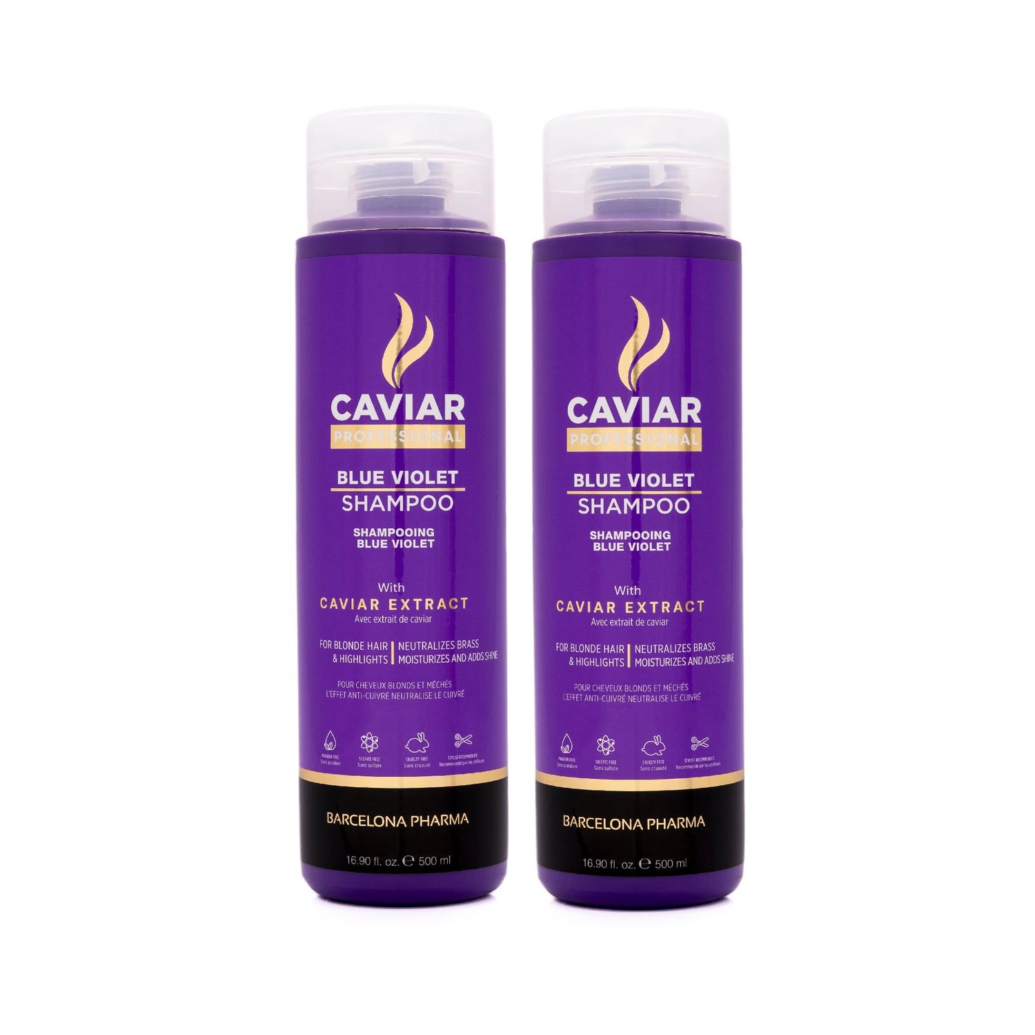 Caviar Professional Vegan Blue Violet shampoo for brassy hair Neutralize and refresh Toning shampoo for color treated hair (2 Pack)