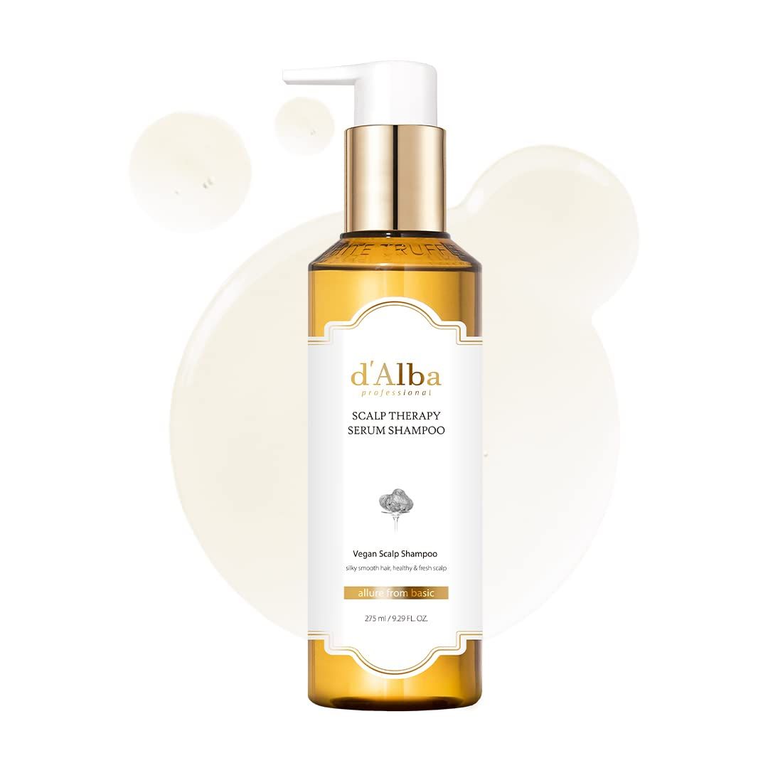 d&#39;alba Piedmont Professional Repairing Scalp Therapy Serum Shampoo 275ml, Mild and Vegan Formula, Gentle Hair and Scap Treatment