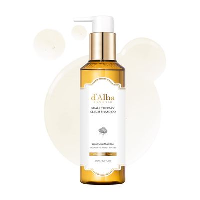 d&#39;alba Piedmont Professional Repairing Scalp Therapy Serum Shampoo 275ml, Mild and Vegan Formula, Gentle Hair and Scap Treatment