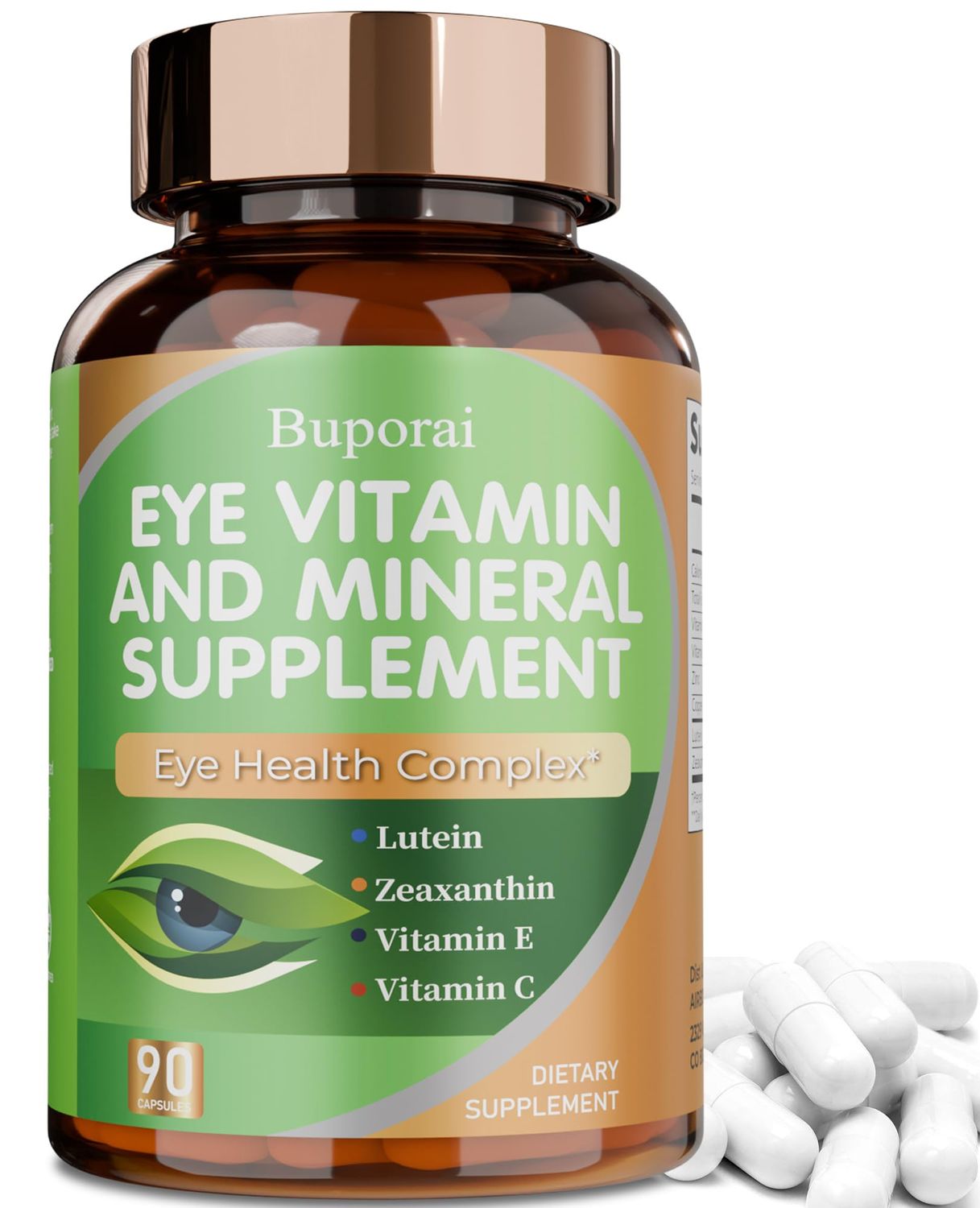 Eye Vitamin Mineral Supplement for Eye Health, Contains Lutein, Zeaxanthin, Vitamin C, Zinc, and Vitamin E, Supports Macular Health and Relief from Dry Eyes (90 Count)