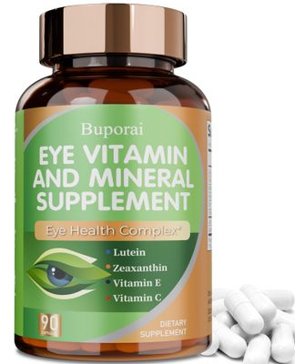 Eye Vitamin Mineral Supplement for Eye Health, Contains Lutein, Zeaxanthin, Vitamin C, Zinc, and Vitamin E, Supports Macular Health and Relief from Dry Eyes (90 Count)