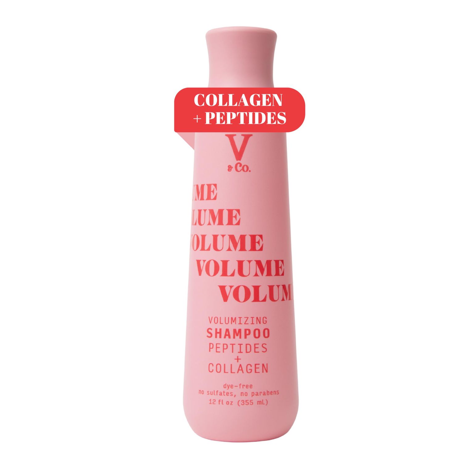 VCo. Beauty Volumizing Shampoo with Peptide Technology, 12 oz, Sulfate Free Shampoo Adding Lift and Fullness to Hair, Gentle, Color Safe Shampoo