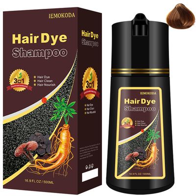 NCEPROHR Light Brown Hair Color Shampoo 3 in 1-Instant Herbal Brown Hair Dye Shampoo for Women Men, Natural Brown Hair Shampoo Easy to Use Long Lasting Brown Shampoo16.90Fl OZ(Light Brown)