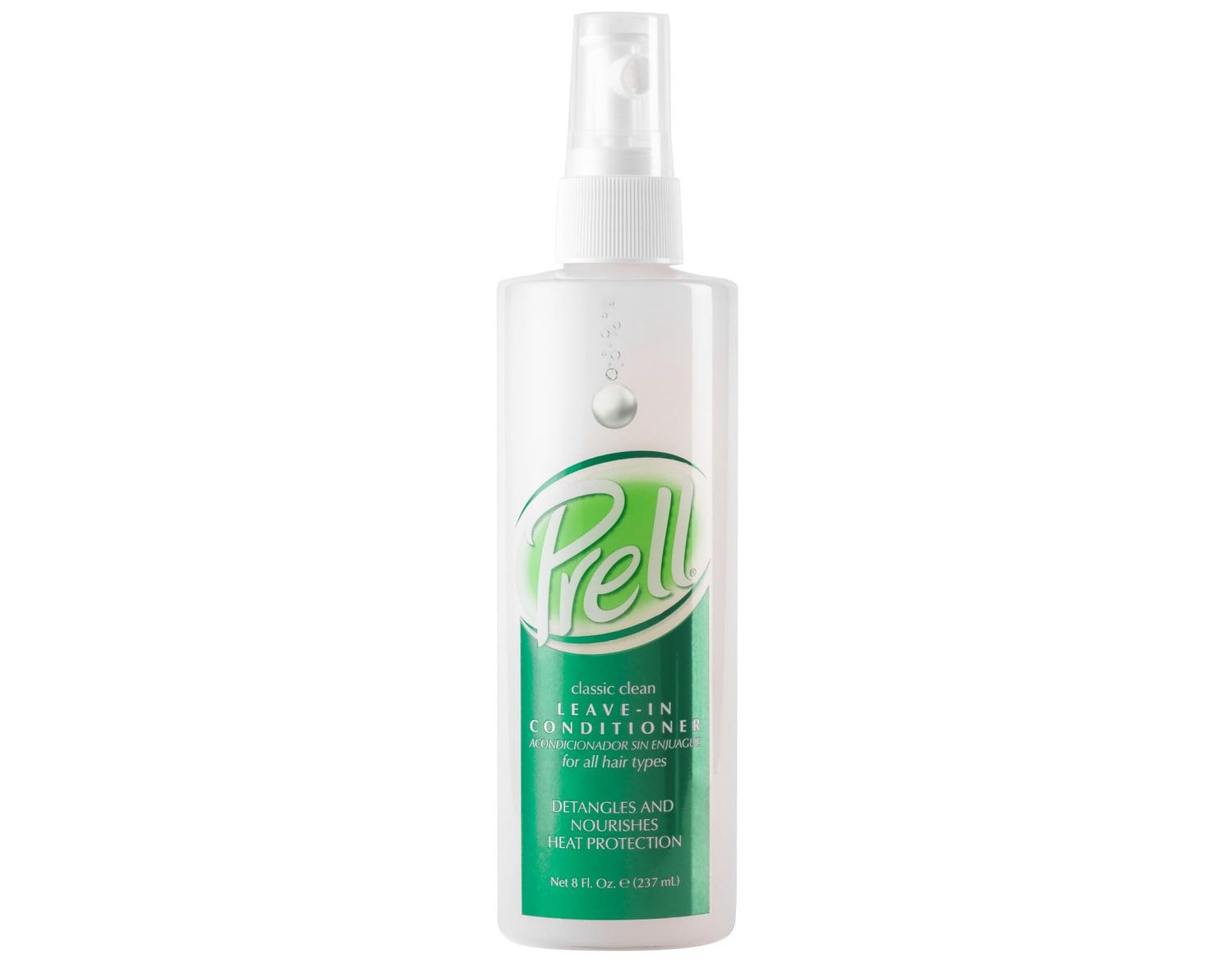 Prell Classic Clean Leave-in Conditioner, Detangles and Nourishes Heat Protection 8 fl. oz for All hair Types.