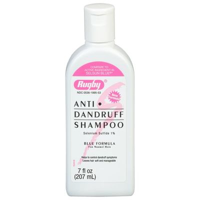 Rugby Selenium Sulfide Anti-Dandruff Shampoo - Blue Formula for Normal Hair - 7 Oz (1 Pack)
