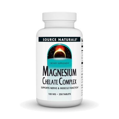 Source Naturals Magnesium Chelate - Supports Nerve Muscle Function - 250 Tablets
