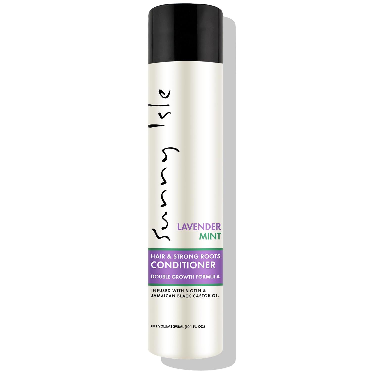 Sunny Isle Lavender Mint Hair and Strong Roots Conditioner 10.1oz Strengthening with Biotin, Jamaican Black Castor Oil Paraben Sulfate Free Double Growth Formula
