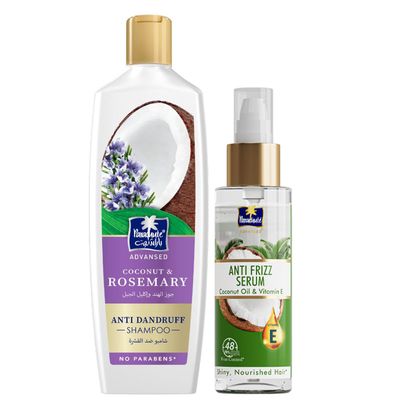 Parachute Advansed Anti-Frizz Serum Rosemary Shampoo Combo Frizz-Free, Purified, Nourished Hair Pack of 2 6.7 Fl oz 11.4 Fl oz