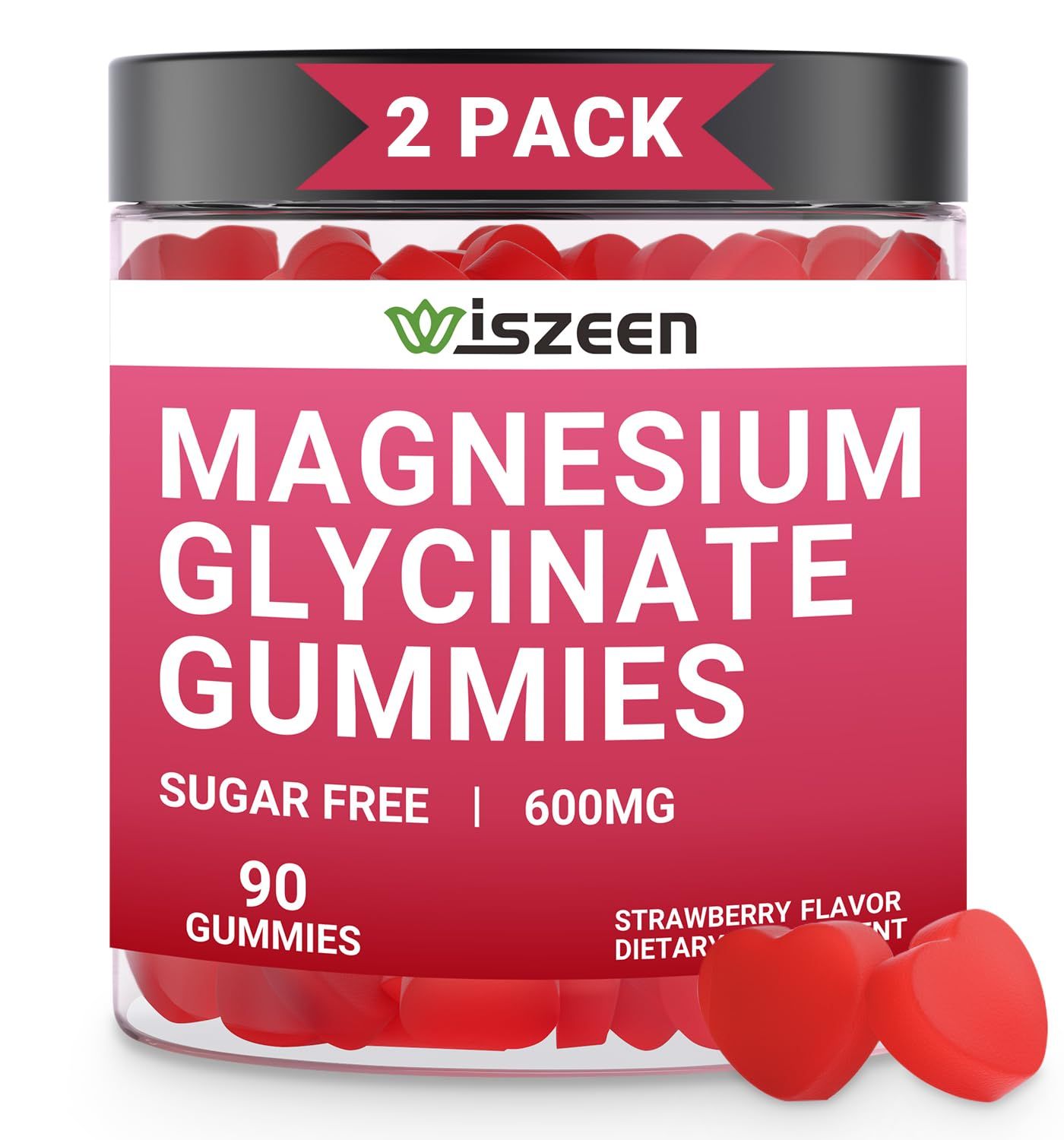 2 Pack Magnesium Glycinate Gummies, Sugar Free Magnesium Potassium Gummy with Threonate, Magnesium Glycinate 400mg for Adults