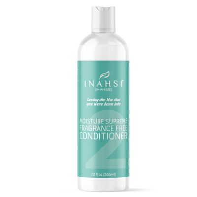 Inahsi Moisture Supreme Fragrance Free Conditioner For Men, Women, or Kids With Curly Hair Products for Naturally Curly Hair 12 oz Made in the USA