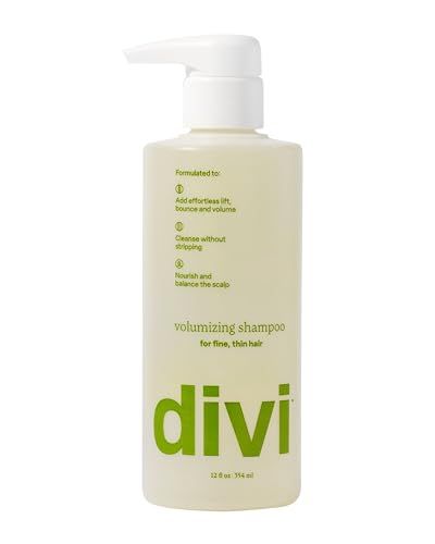 Divi Volumizing Shampoo for Women and Men - Lightweight Volume Shampoo for Fine Hair - Formulated to Cleanse, Nourish and Balance the Scalp, 12 Fl Oz.