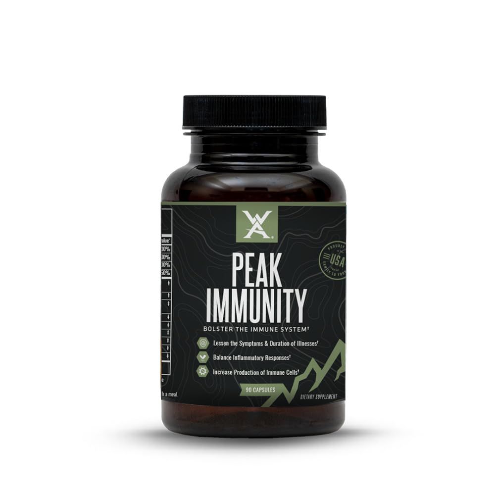 Wilderness Athlete - Peak Immunity Vitamin D, Vitamin C, Zinc Supplements - Immune System Support - NAC Supplement - Quercetin, Elderberry, Mushroom Supplement - Elderberry Capsules
