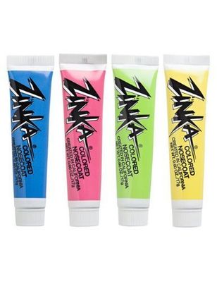 Zinka Colored Sunblock Zinc Waterproof Nosecoat 4 Pack Bundle .6oz Tube - BluePinkGreenYellow