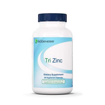Nutra Biogenesis Tri Zinc - Supplements for Men and Women, Chelated Zinc Glycenate and Copper for Natural Immune Support, Skin Health - 90 Capsules
