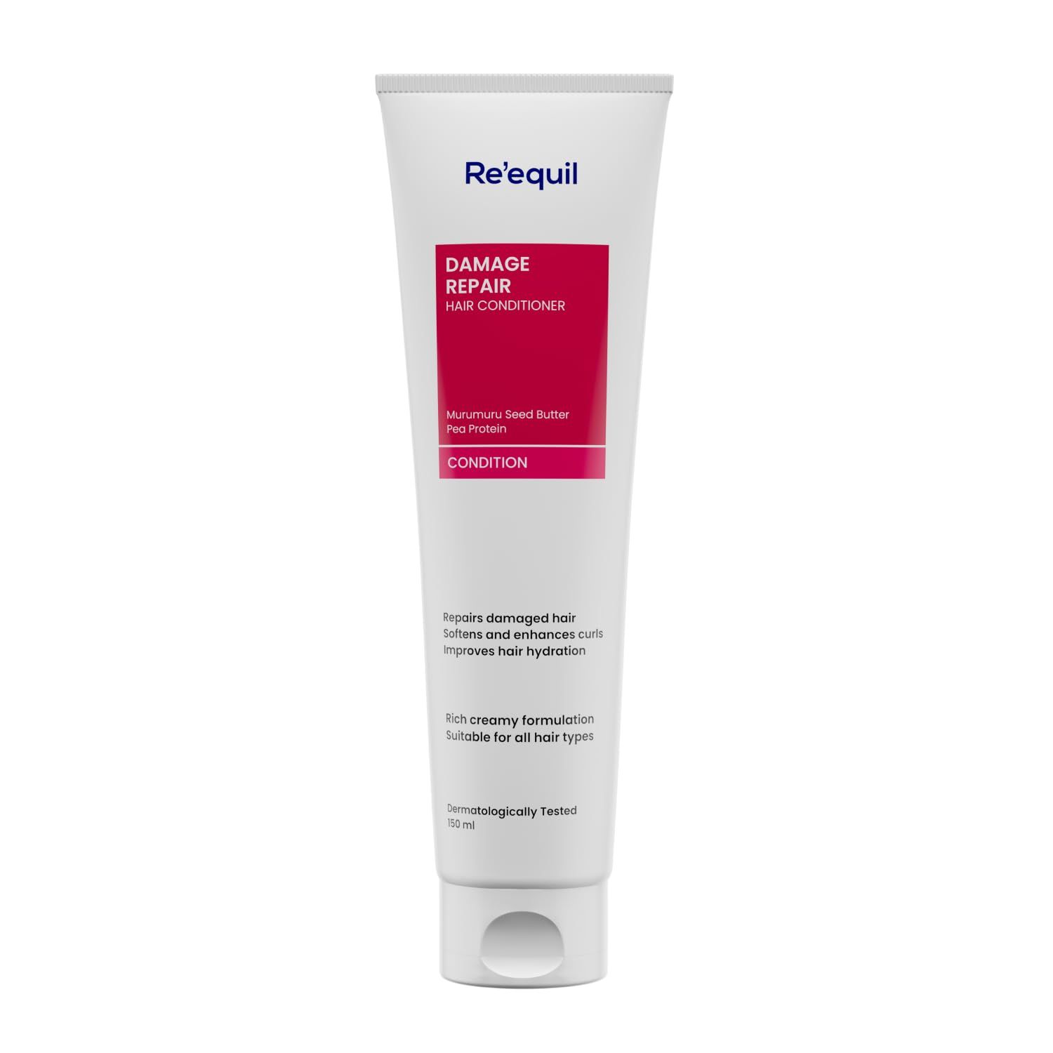 RE&#39; EQUIL Damage Repair Conditioner With Murumuru Pea Protein Silicone Free Conditioner Repairs, Nourishes, And Detangles Hair Great For Curly, Damaged Hair 150ml,1 Count