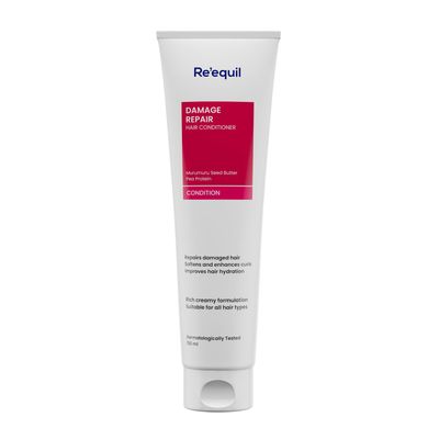 RE&#39; EQUIL Damage Repair Conditioner With Murumuru Pea Protein Silicone Free Conditioner Repairs, Nourishes, And Detangles Hair Great For Curly, Damaged Hair 150ml,1 Count