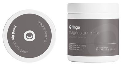 Fringe Triple Magnesium Mix Powder, Magnesium Glycinate, Orotate, Malate, Unflavored, Clean Formula, Mix Into Anything, 30 Servings
