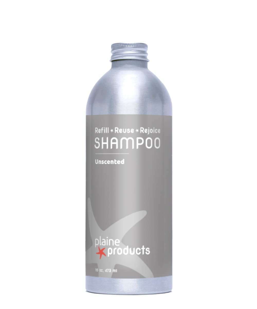 Plaine Products Eco-Friendly Shampoo - Unscented - Sulfate Free, 16oz (Refill without Pump)