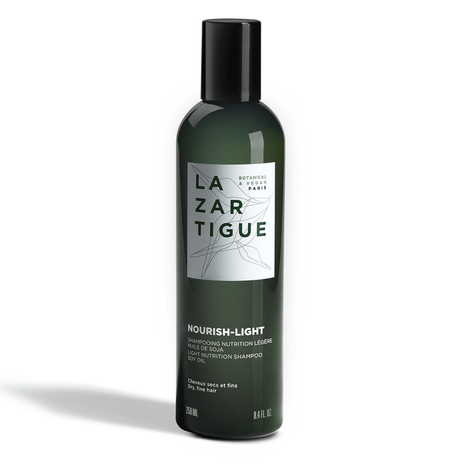 Lazartigue Nourish Light Shampoo, Soy Oil Enriched, Lightweight Nourishment for Dry, Fine Hair, Vegan, Sulfate Silicone Free, 8.4 fl.oz.