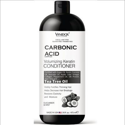 VANIDOX Carbonic Acid Conditioner for Men and Women, Sulfate-Free, Hair Growth Conditioner, Hydrating Conditioner with DHT Blocker, Scalp Cleansing Formula, Cucumber and Mint Scent - 16 fl oz