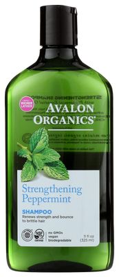 Avalon Organics Peppermint Scent Shampoo, Non GMO, Vegan, 11 Fluid Ounces (Pack Of 1)