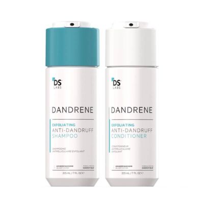 DS Labs Dandrene Dandruff Shampoo and Conditioner Set- Exfoliating, Loosens Flakes, Dry Itchy Scalp, Oil Control, Moisturizing, Seborrheic Dermatitis Psoriasis Cleansing, 205mL