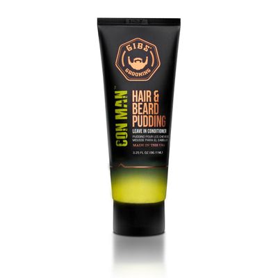 GIBS Con Man Hair Beard Pudding - Leave In Conditioner - Curl Definer - Moisturizer - 3.25 oz Travel Size