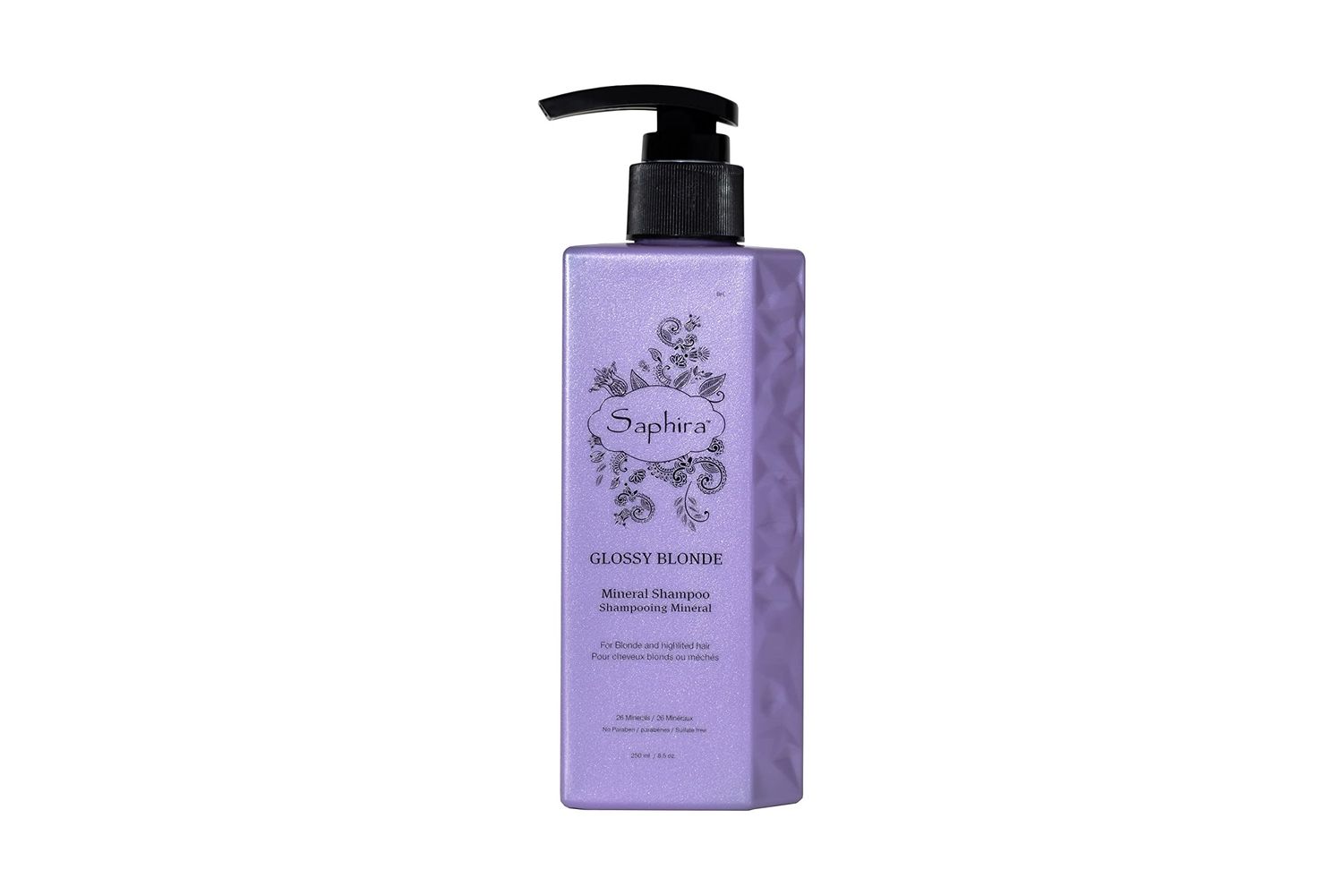 Saphira Glossy Blonde Shampoo for Natural, Bleached, and Color-Treated Blonde Hair, Sulfate-Free, Paraben-Free, Heals, Cleanses, Replenishes and Hydrates Blonde Hair, 8.5 Ounce