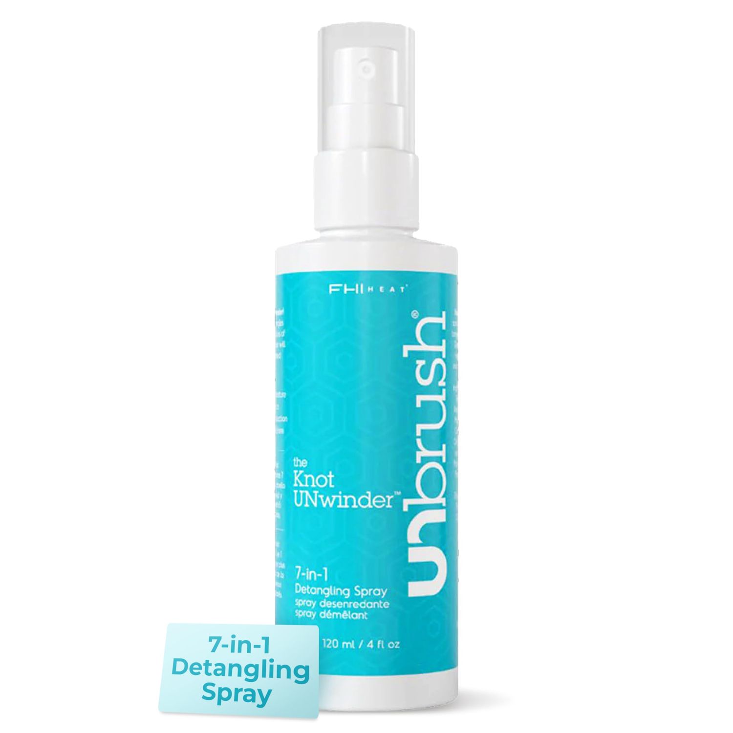 FHI Heat The Knot UNwinder Detangler Spray - 7-in-1 Hair Care for Smooth, Tangle-Free Hair - UNbrush Detangling Spray wHeat Protection, Frizz Control, Conditioning, Enhanced Shine, Moisture