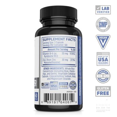 Zhou Nutrition Zinc Defender Capsules Immune Support with Zinc Monomethionine Gluten Free Zinc Supplement for Immune Support 60 Capsules