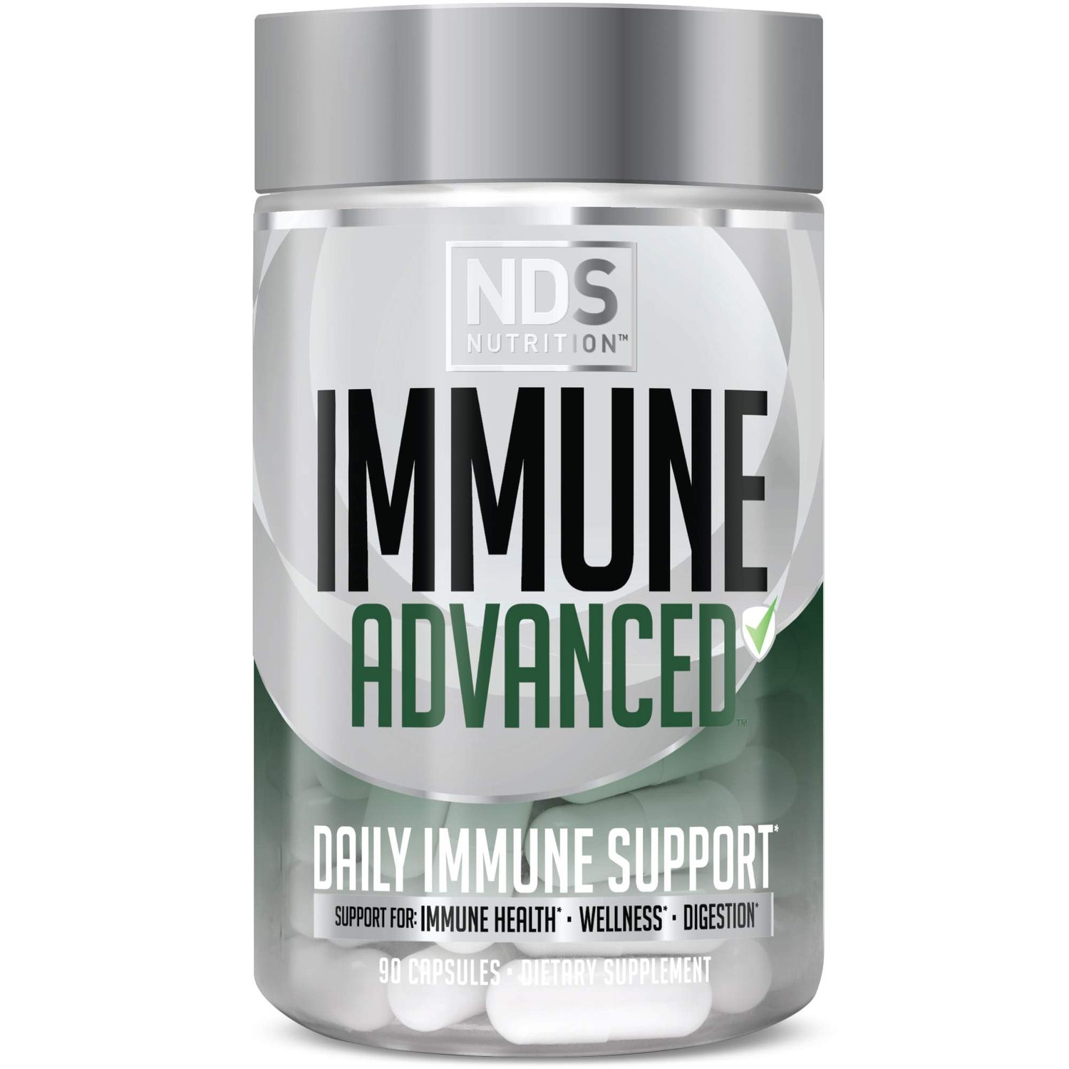 NDS Nutrition Advanced Immune Booster - Comprehensive Immune Support Supplement for Adults with Elderberry, Vitamin C, Vitamin D, Zinc and 5 Billion CFU Probiotic - Herbal Immune Defense (90 Capsules)